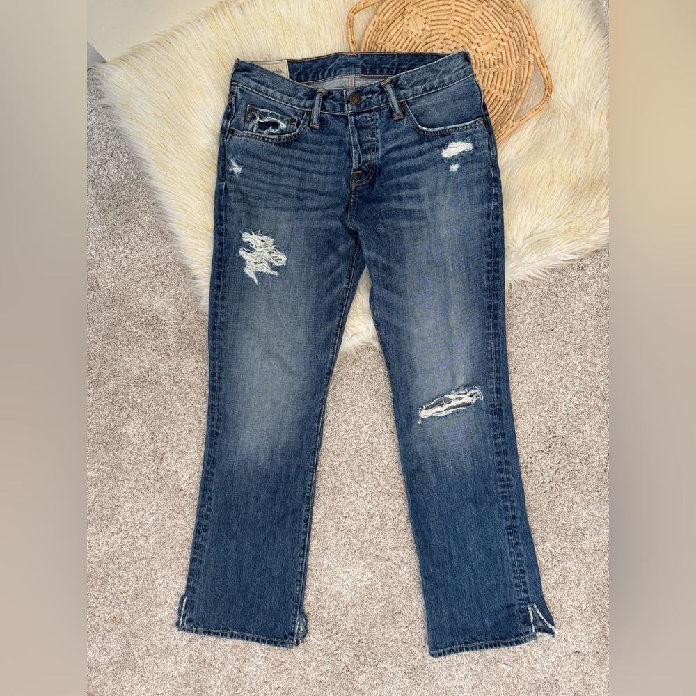 Abercrombie & Fitch Distressed Bootleg Denim Jeans Size 31x32